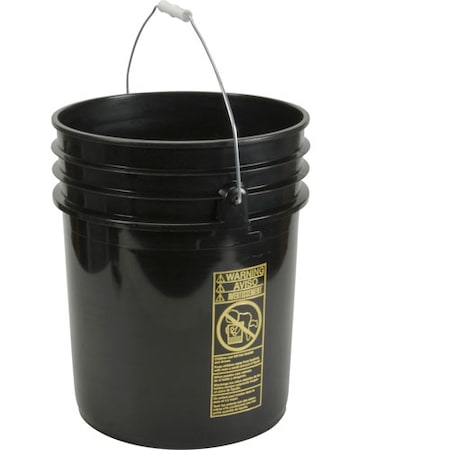 Allpoints Bucket5 Gallon, Black, Pla Stic 1591202